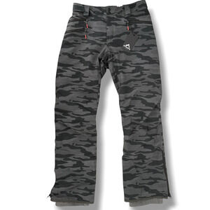 Strafe Pika Distressed Camo Print Ski Snowboarding Pants Womens Sz XL Recon 2L